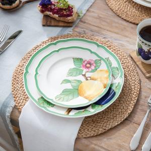 French Garden Modern Fruits dessert plate set of 4