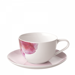 Rose Garden reggeliző csésze és pink alj