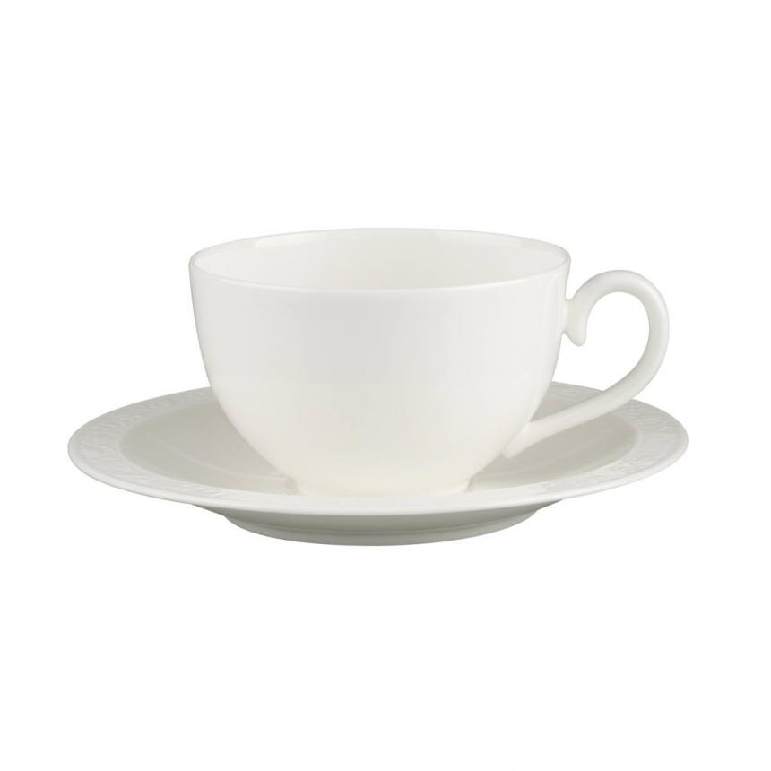 White Pearl reggelizőcsésze és alj