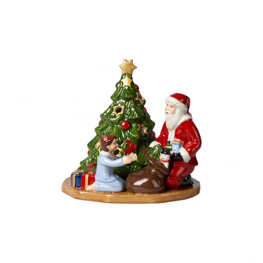 Christmas Toys fenyő mécses télapó ajándékkal 15x14cm
