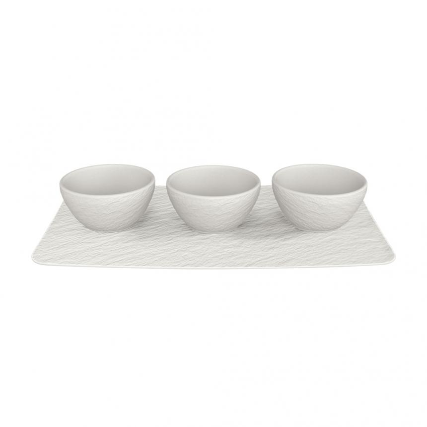 Manufacture Rock blanc Dip bowl Set 4pcs